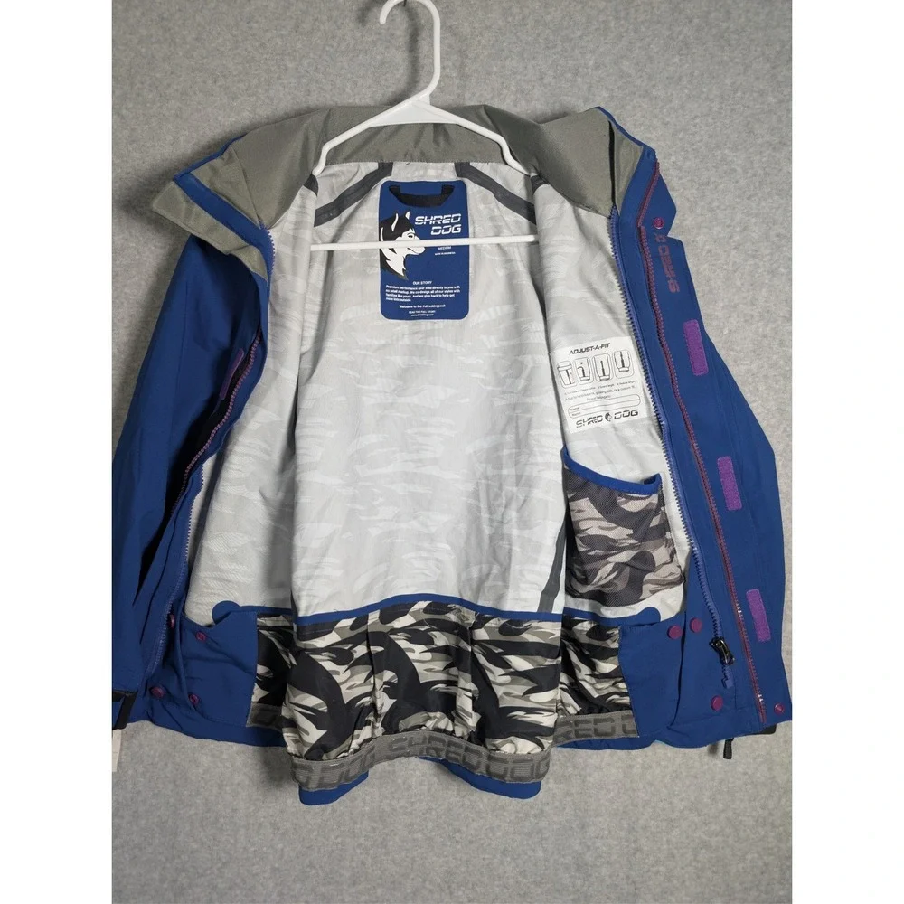 Shred Dog Kids Elevated‎ Hardshell Ski Jacket Size 10 Blue Outdoor Performance